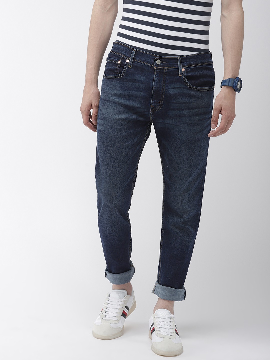 

Levis Men Blue 512 Slim Taper Fit Mid-Rise Clean Look Stretchable Jeans