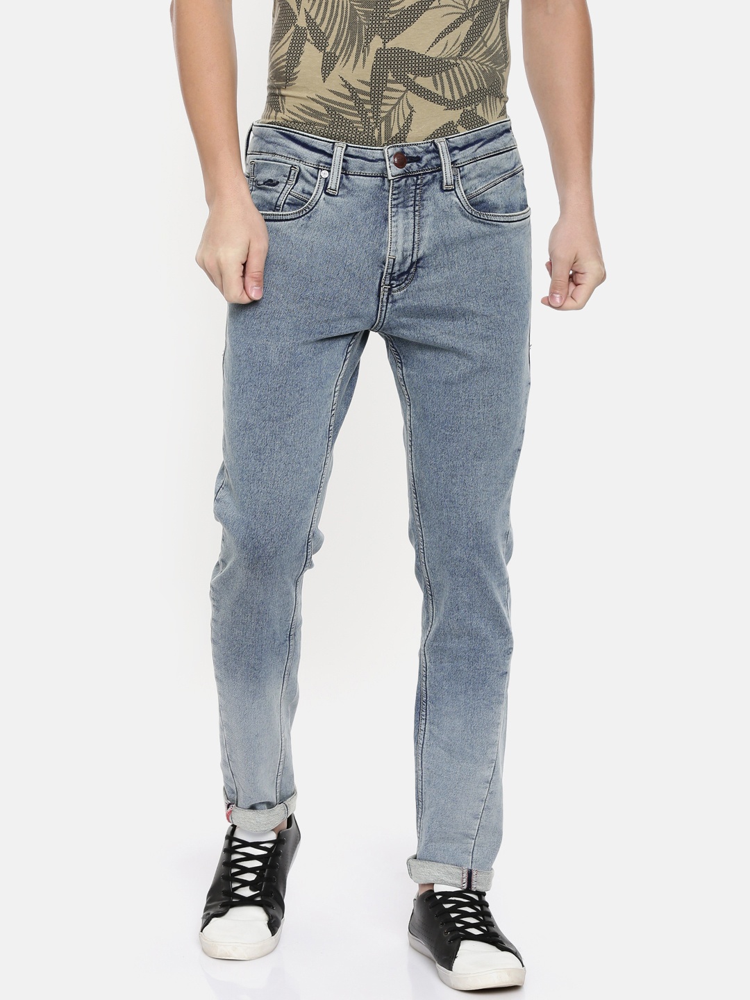 

Ed Hardy Men Blue Dagger Super Slim Fit Mid-Rise Clean Look Stretchable Ombre Jeans