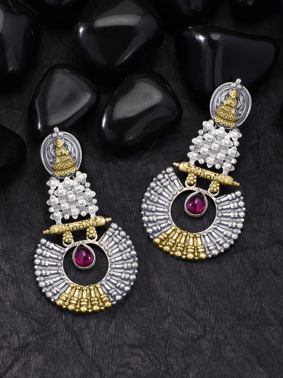 

Peora Silver-Plated Contemporary Drop Earrings