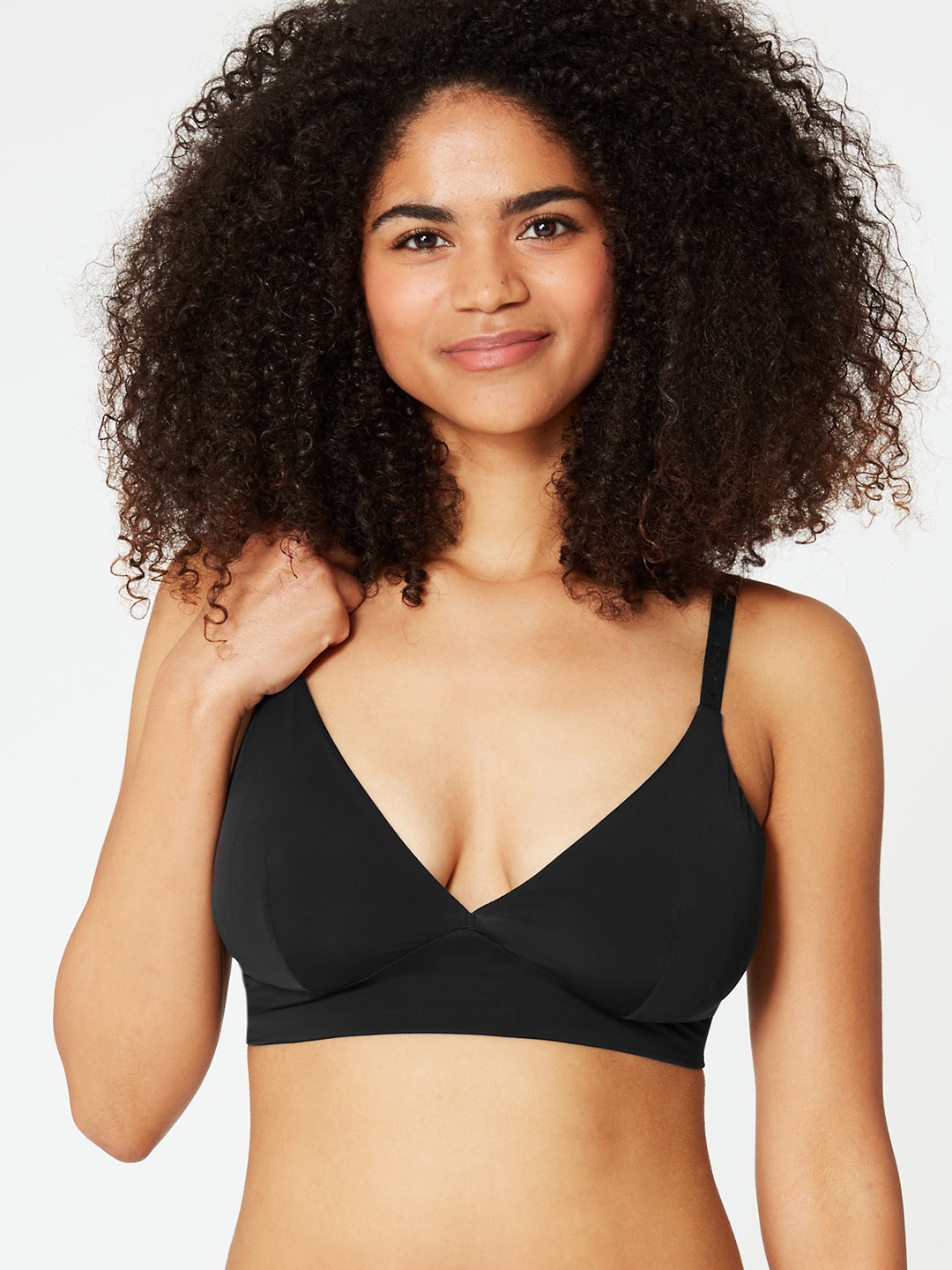 

Marks & Spencer Black Solid Non-Wired Lightly Padded Plunge Bra T337158