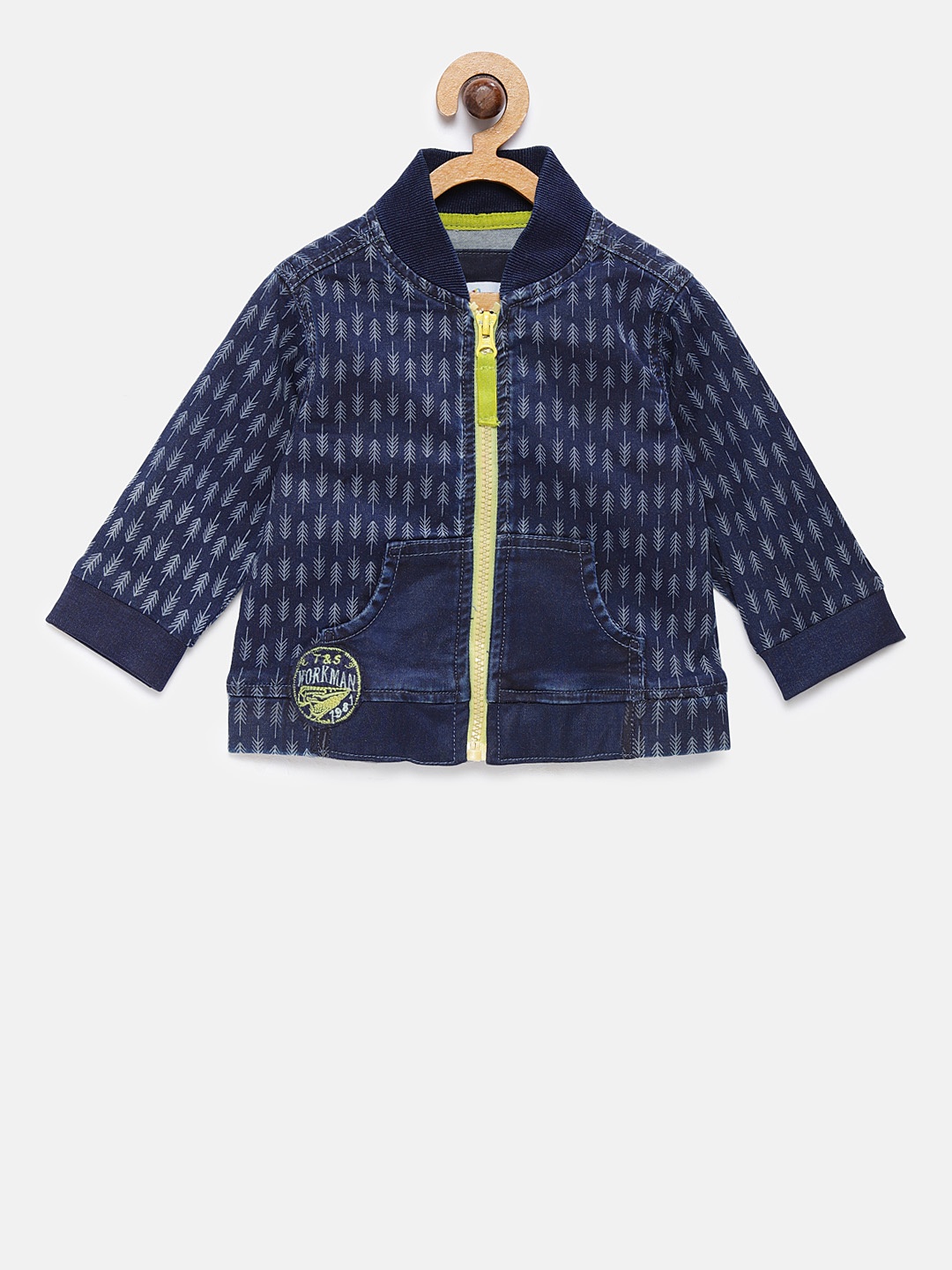 

TALES & STORIES Boys Blue Printed Lightweight Bomber Jacket