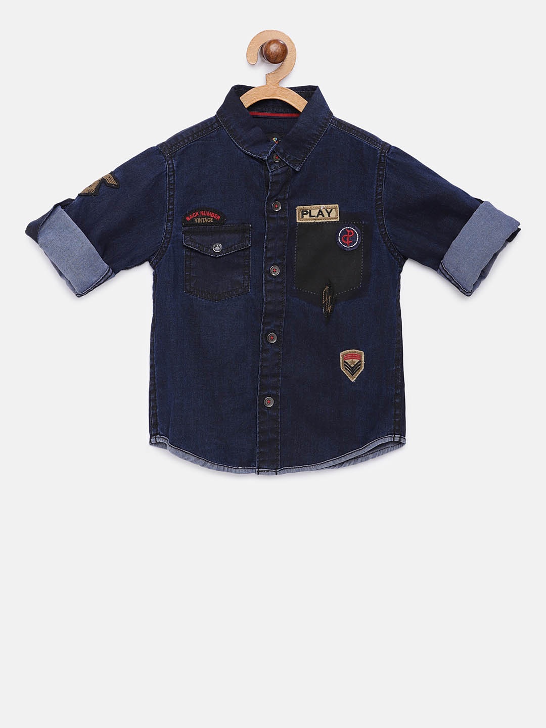 

TALES & STORIES Boys Blue Regular Fit Solid Casual Shirt