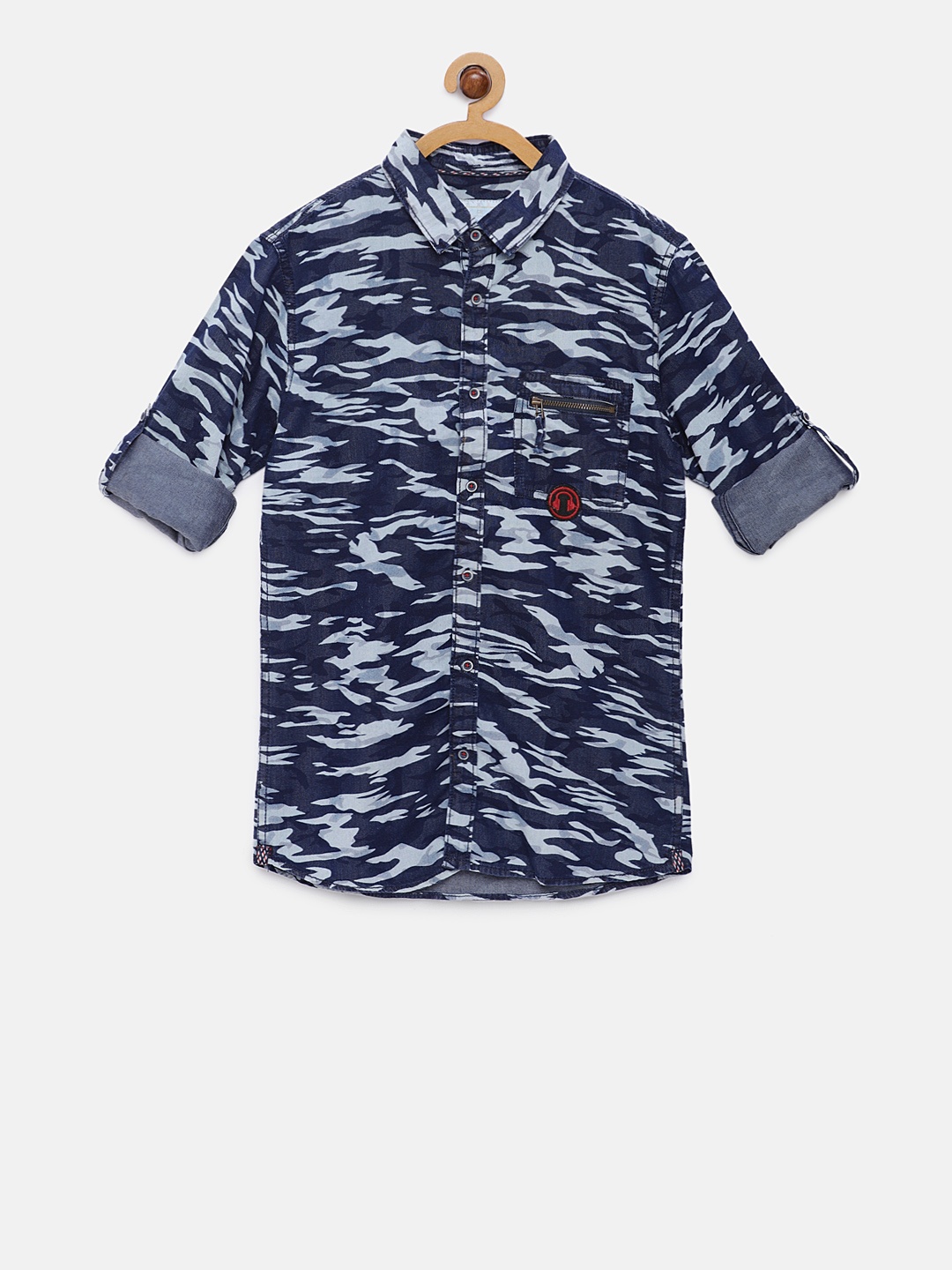 

TALES & STORIES Boys Blue Regular Fit Solid Casual Shirt