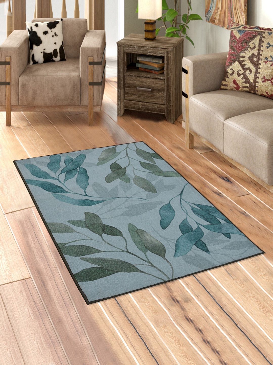 

RUGSMITH Blue Premium Floral Pattern Rug