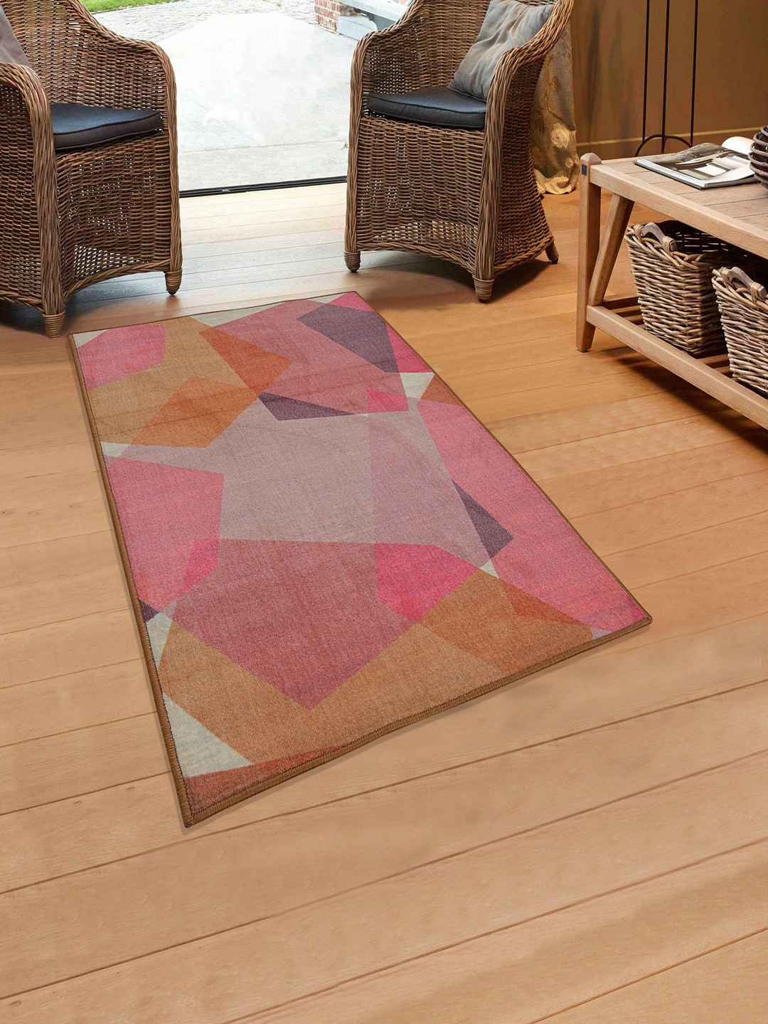 

RUGSMITH Multicoloured Premium Abstract Pattern Rug, Pink