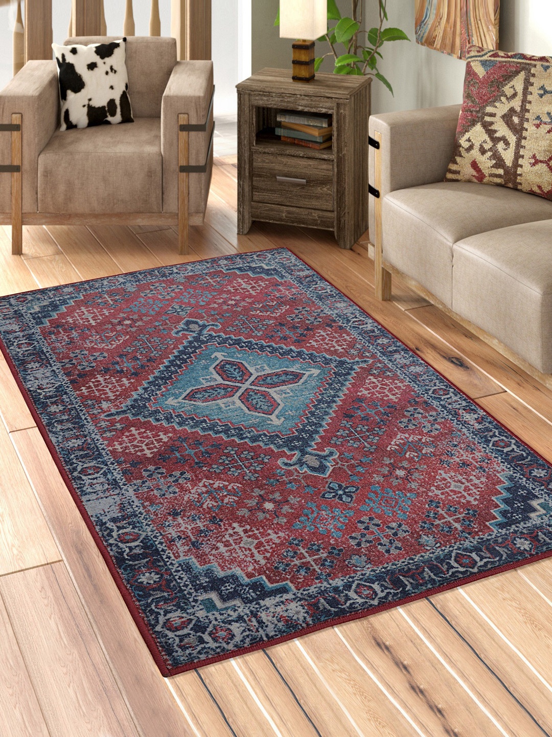 

Area RugSMITH Blue & Maroon Premium Classic Pattern Area Rug