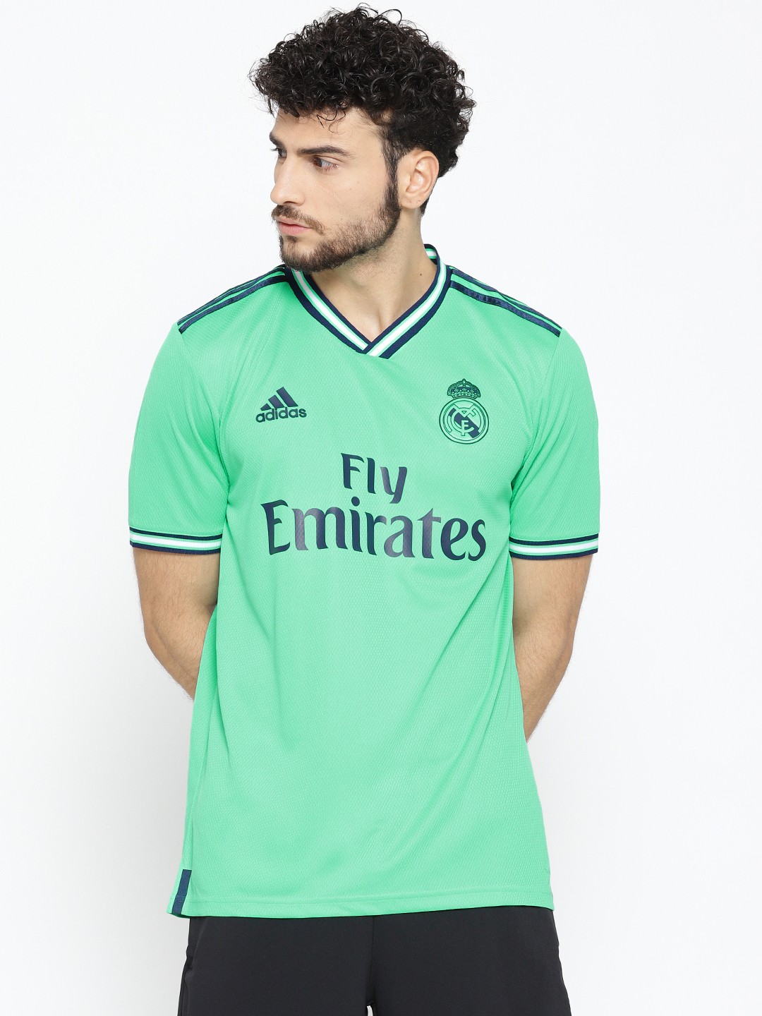 

ADIDAS Men Green & Black Printed Real Madrid Third Jersey