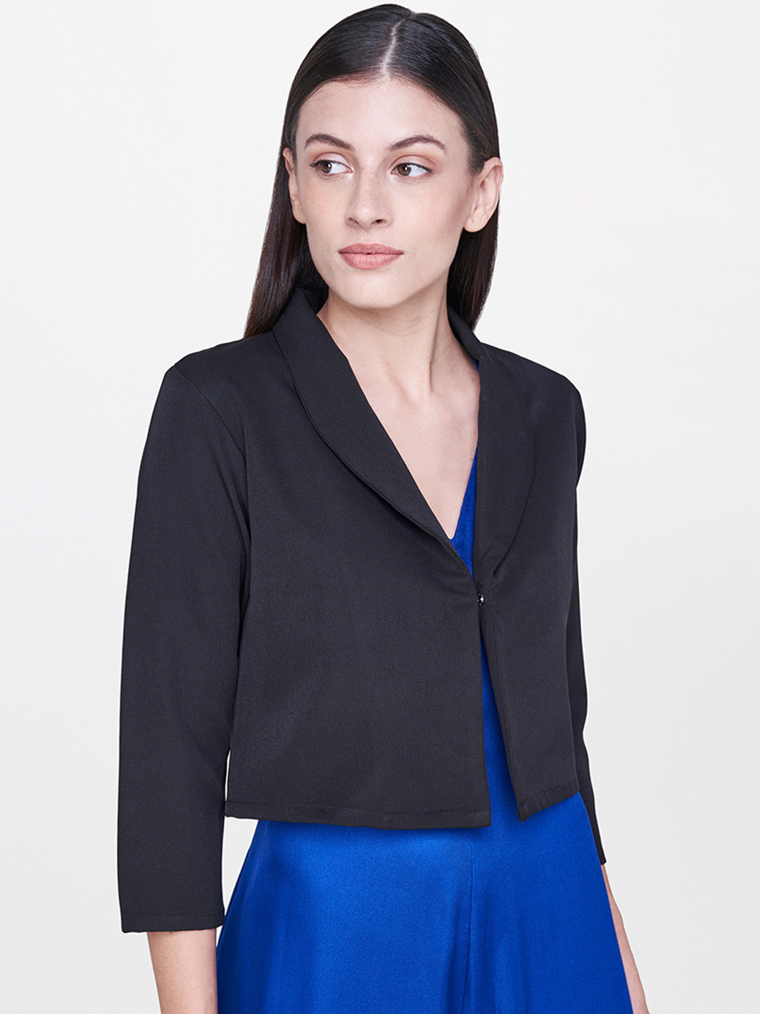 

AND Women Black Solid Tailored Jacket