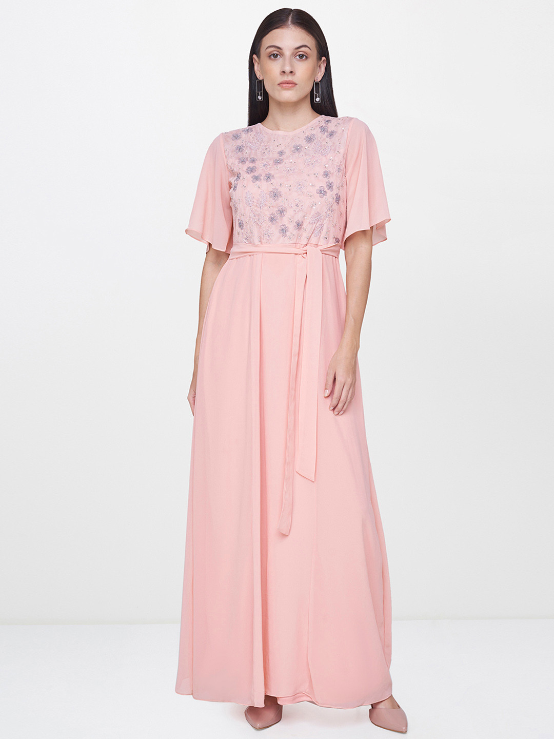 

AND Women Peach-Coloured Maxi Dress