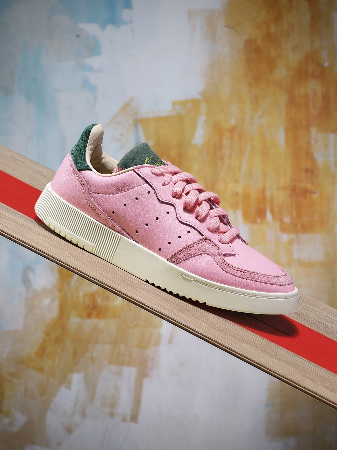 

ADIDAS Originals Women Pink Supercourt Solid Leather Sneakers