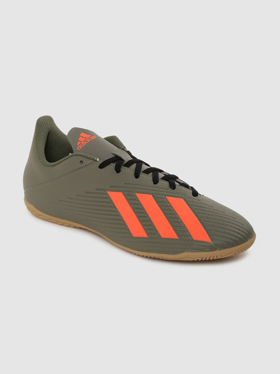 

ADIDAS Men Olive Green Textured X 19.4 Indoor Soccer Shoes, Grey