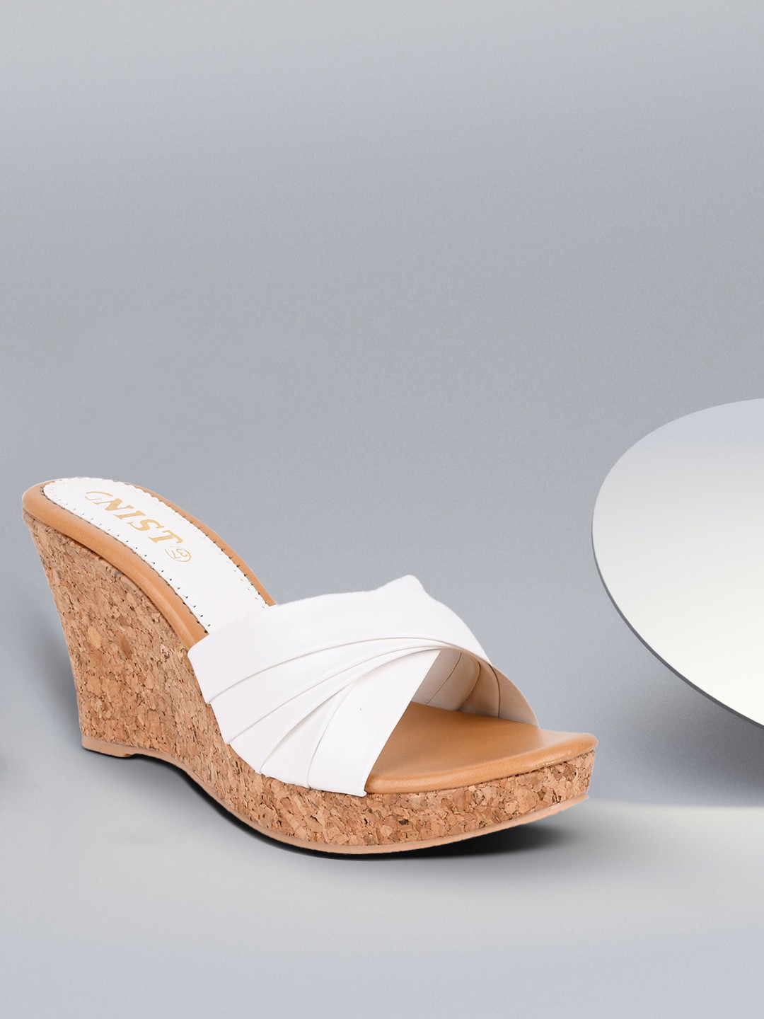 

GNIST Women White Solid Sandals