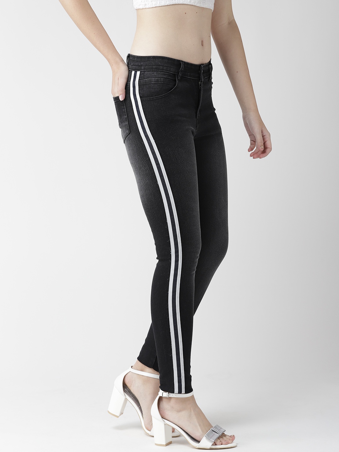 

Hubberholme Women Black Slim Fit High-Rise Clean Look Stretchable Jeans