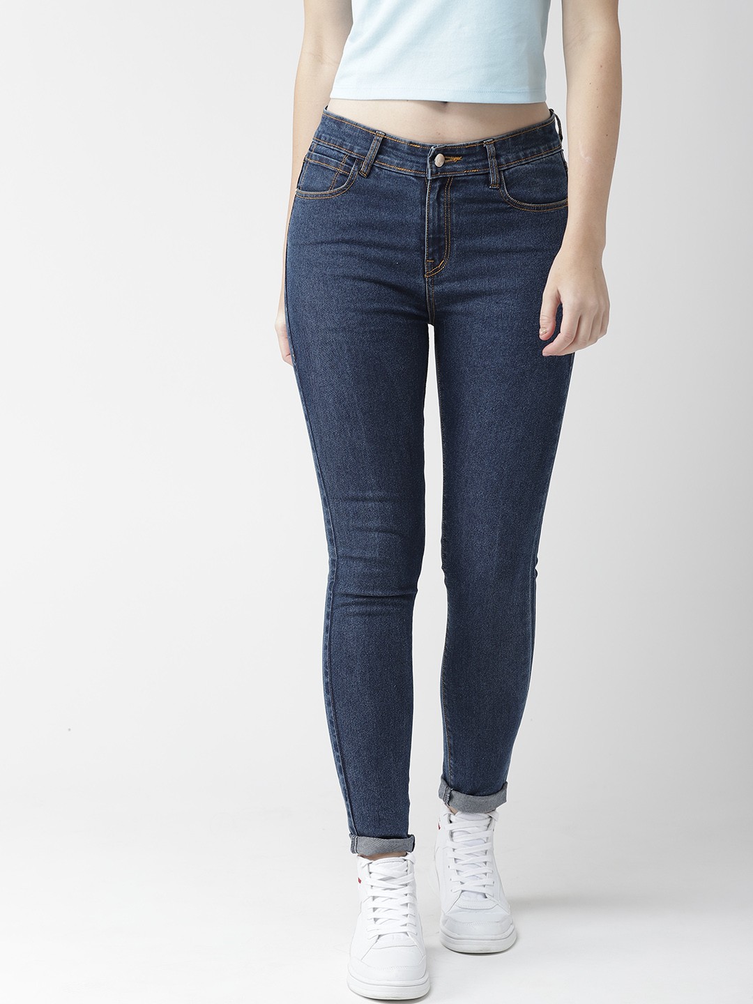 

Hubberholme Women Blue Slim Fit High-Rise Clean Look Stretchable Jeans