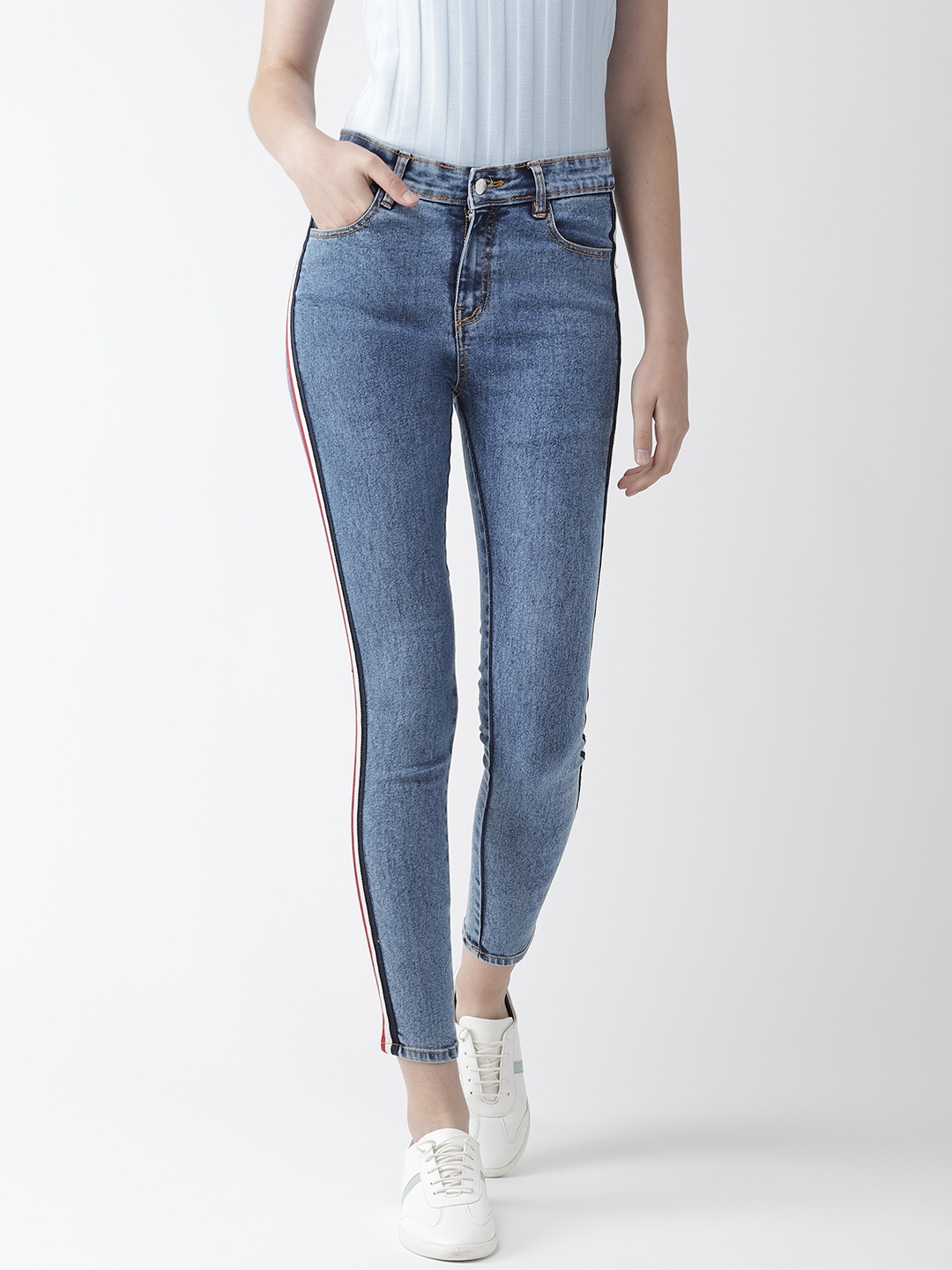 

Hubberholme Women Blue Slim Fit High-Rise Clean Look Stretchable Jeans
