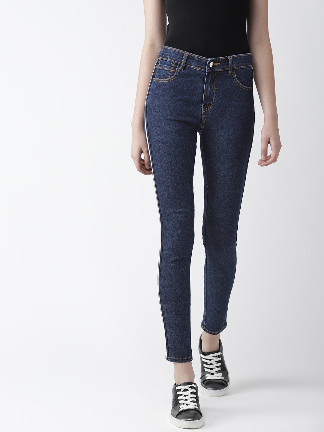 

Hubberholme Women Navy Blue Slim Fit High-Rise Clean Look Stretchable Jeans