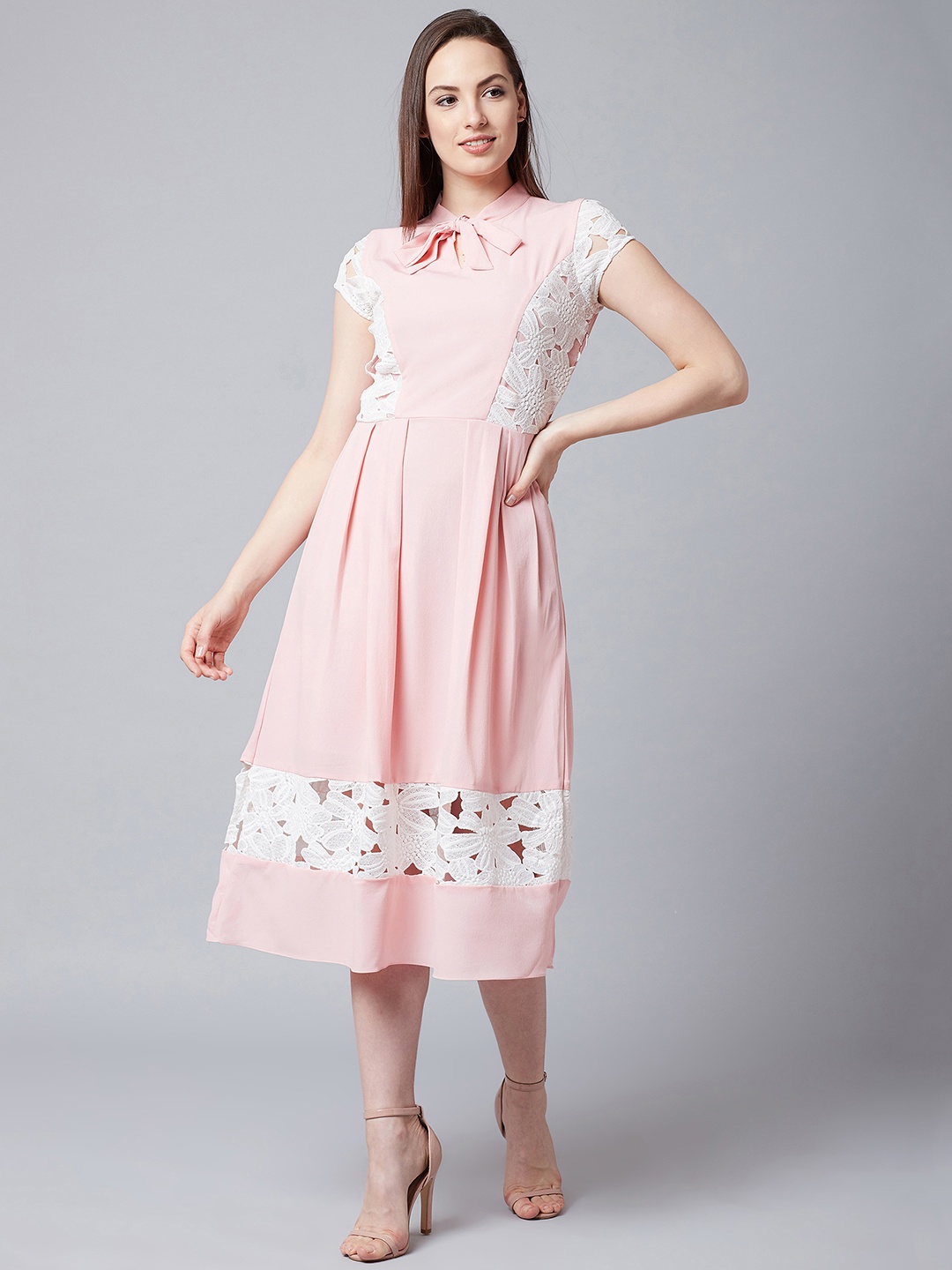 

Athena Women Pink Fit and Flare Dress