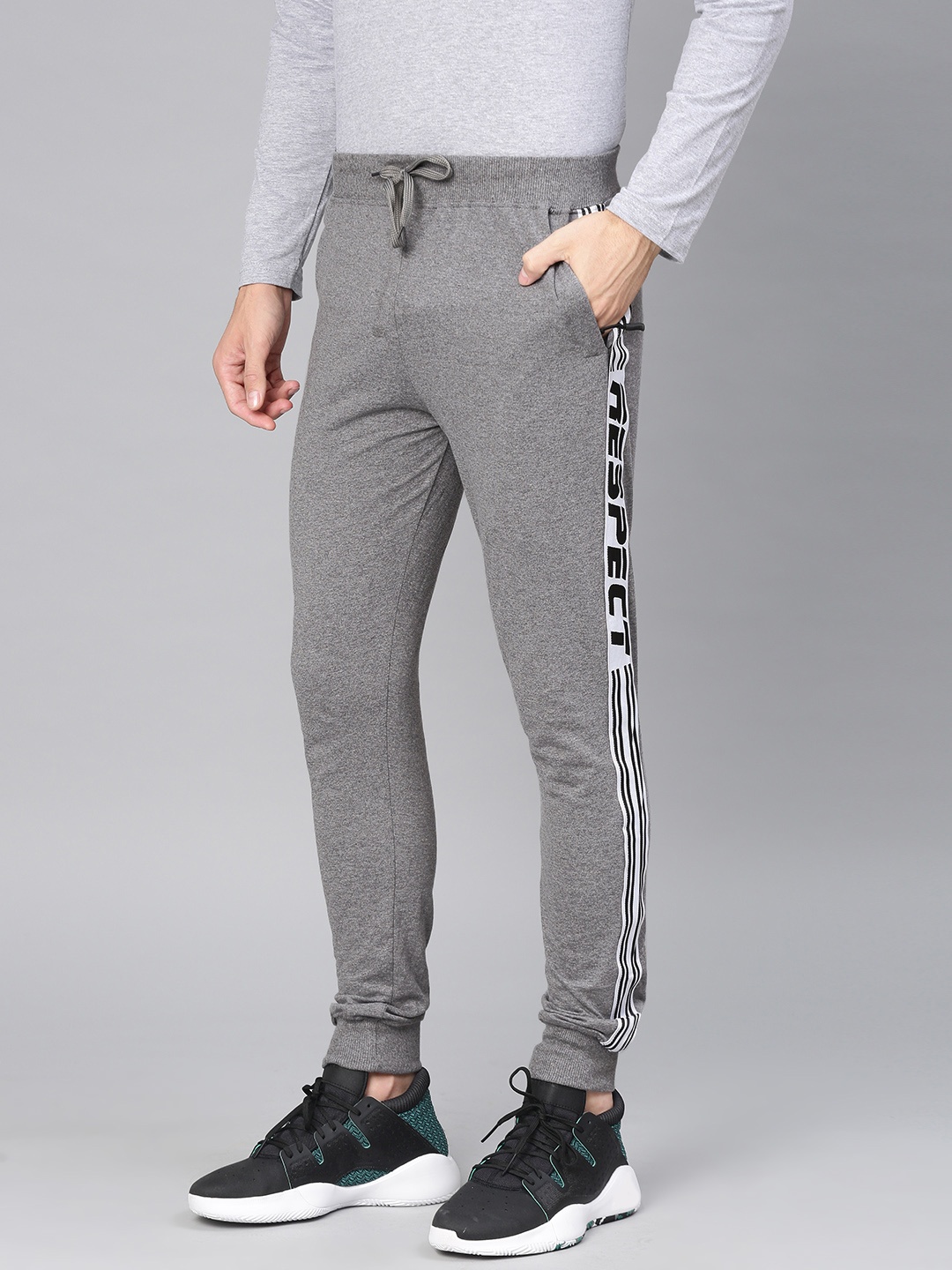 

Maniac Men Charcoal Grey Solid Joggers