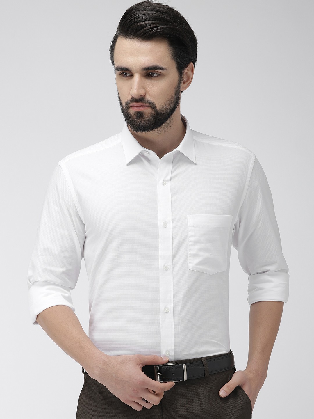 

Park Avenue Men White Regular Fit Solid Formal Shirt