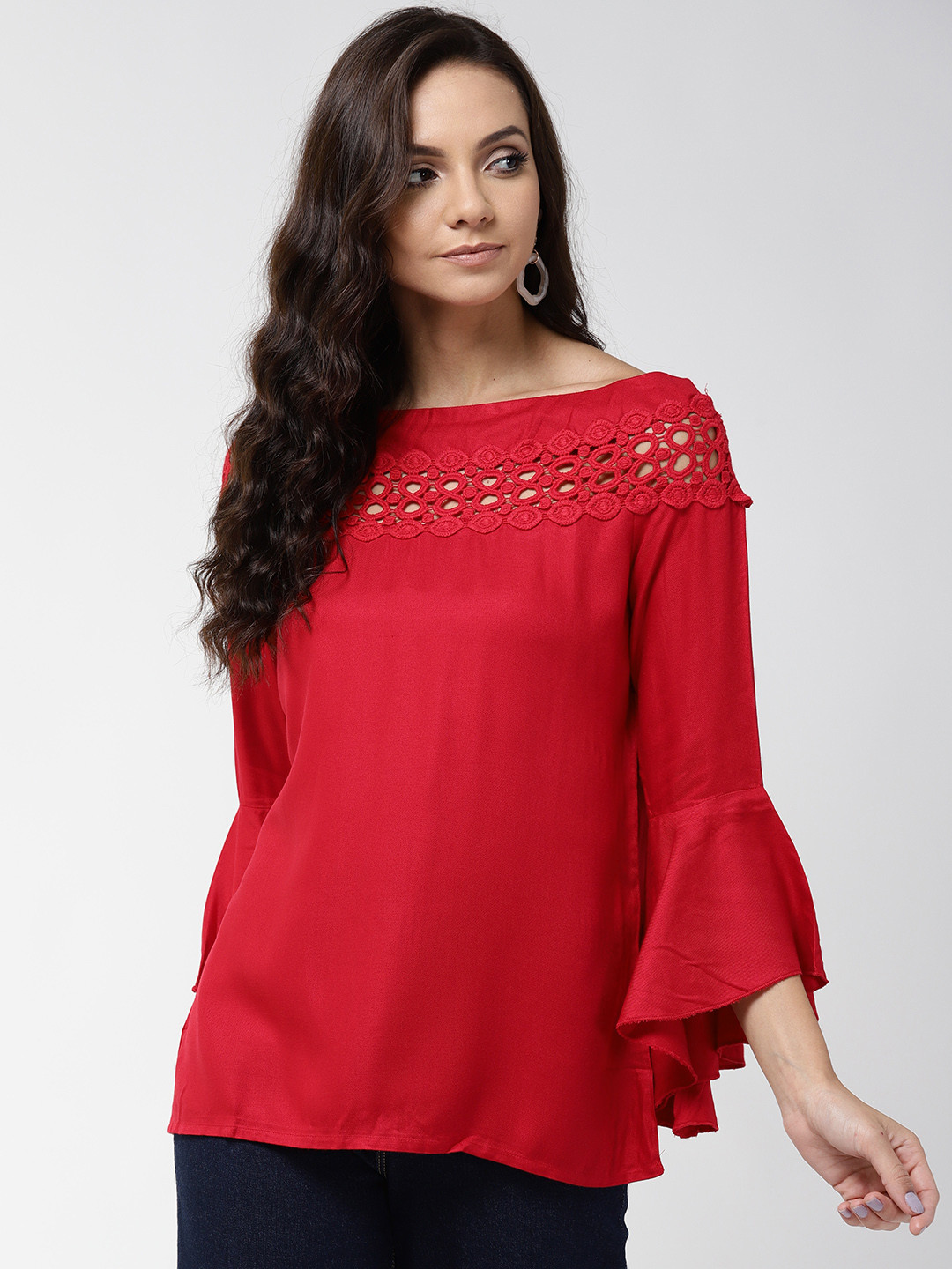 

Style Quotient Women Red Solid Top