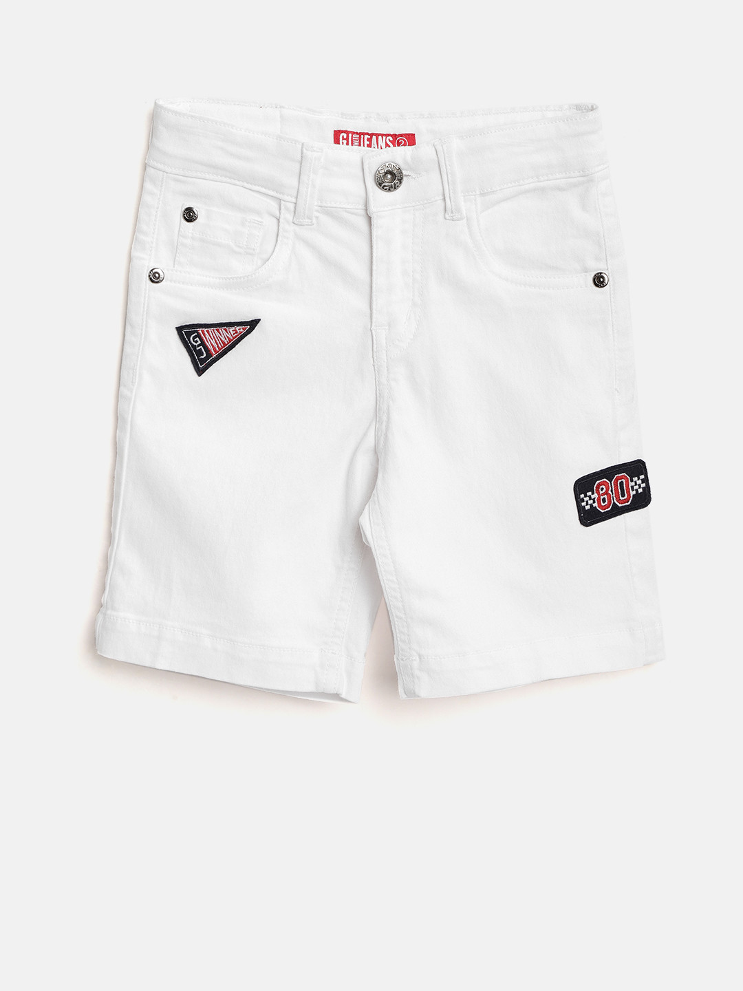 

Gini and Jony Boys White Solid Regular Fit Denim Shorts