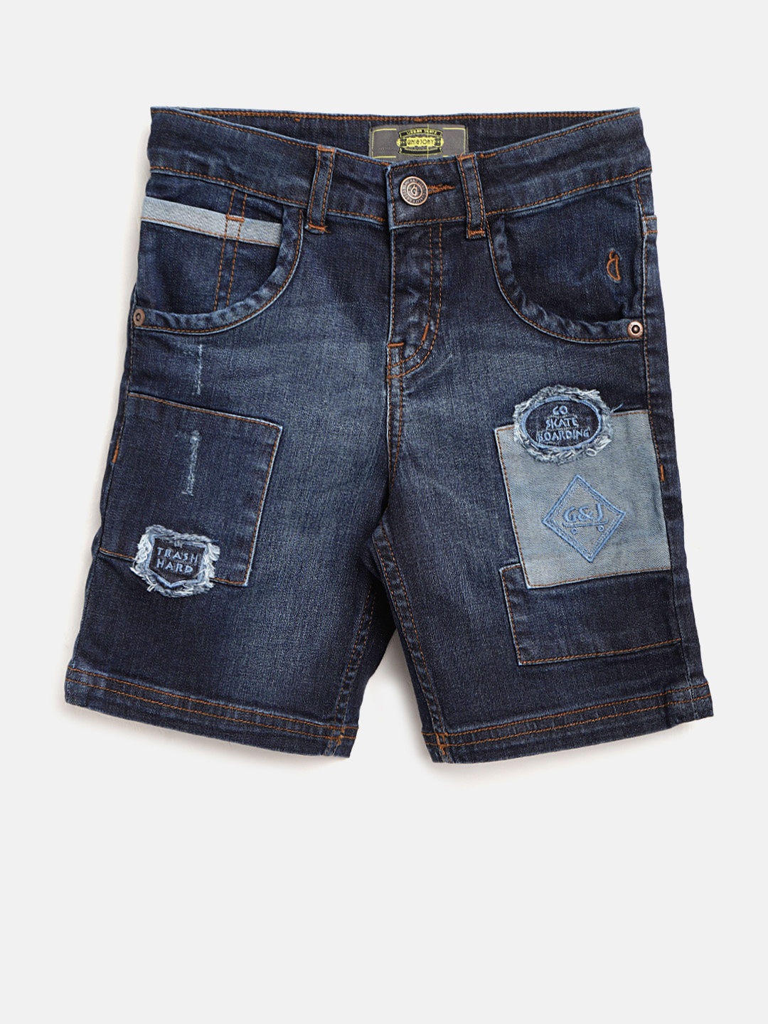 

Gini and Jony Boys Navy Blue Washed Classic Fit Denim Shorts