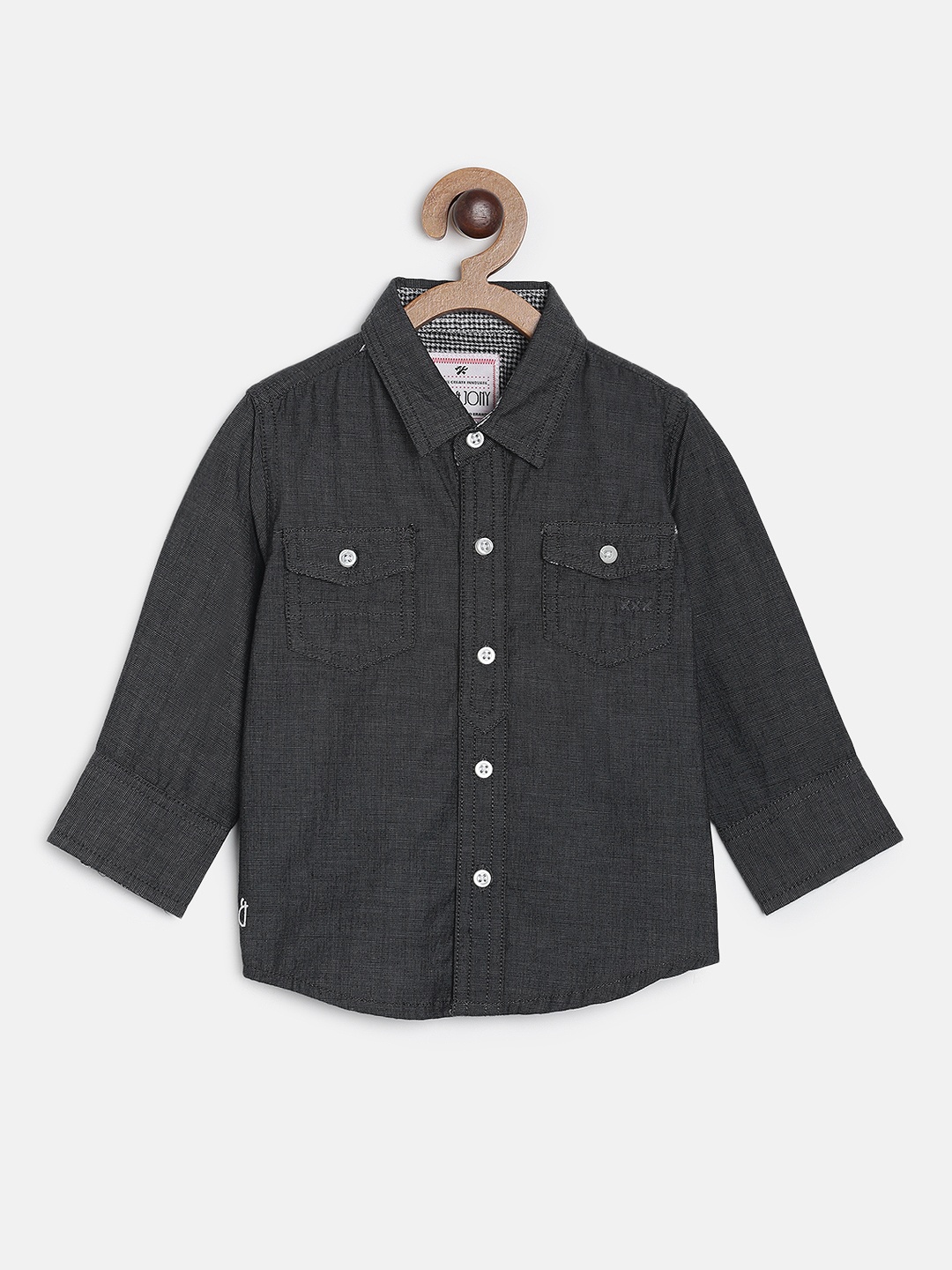 

Gini and Jony Boys Grey Regular Fit Solid Casual Shirt