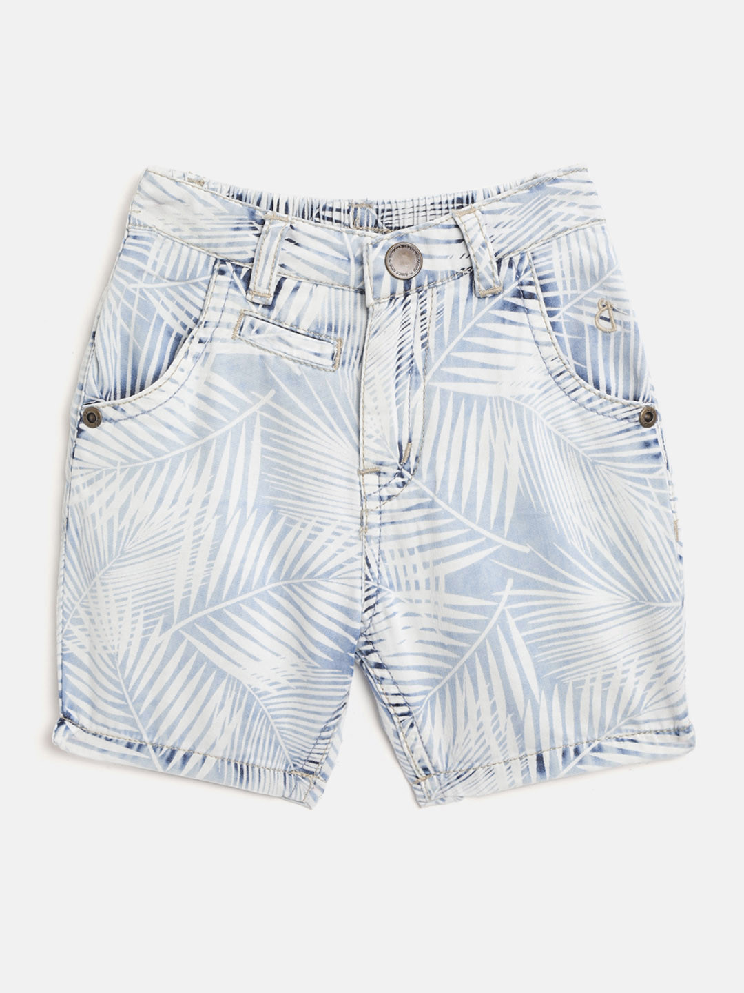 

Gini and Jony Boys Blue Printed Regular Fit Shorts