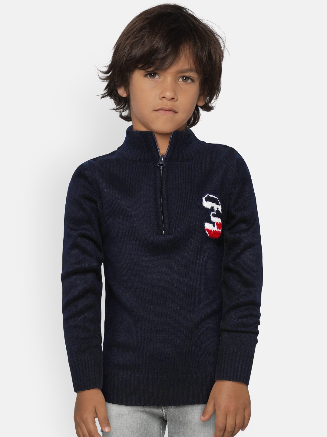 

Palm Tree Boys Navy Blue Solid Pullover