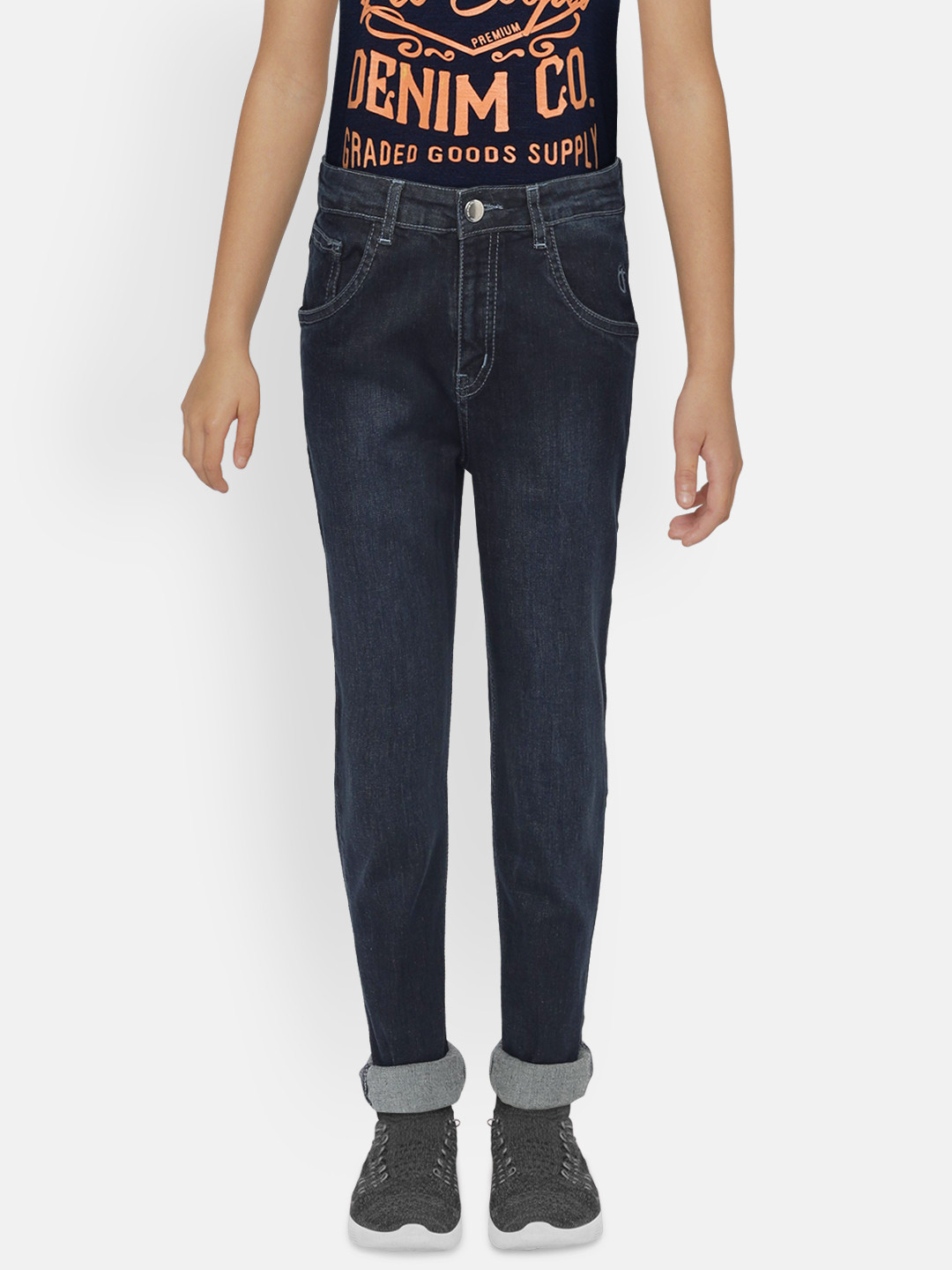 

Gini and Jony Boys Blue Regular Fit Mid-Rise Clean Look Stretchable Jeans
