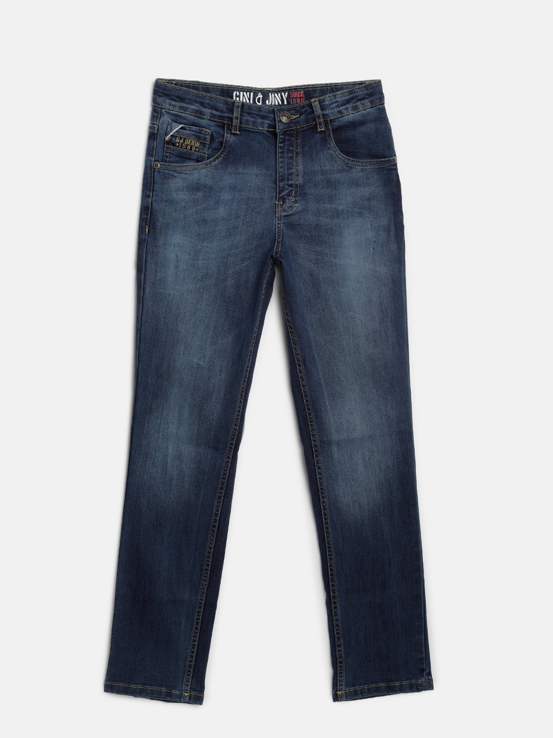 

Gini and Jony Boys Blue Slim Fit Mid-Rise Clean Look Stretchable Jeans