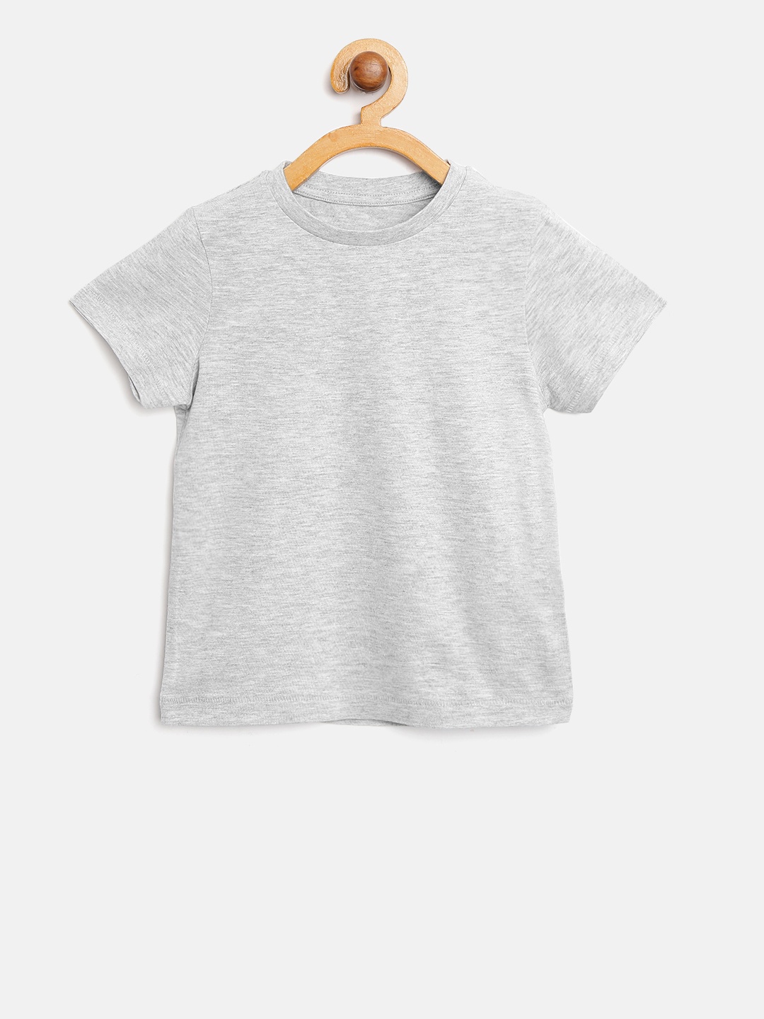 

Marks & Spencer Kids Grey Melange Solid Round Neck T-shirt