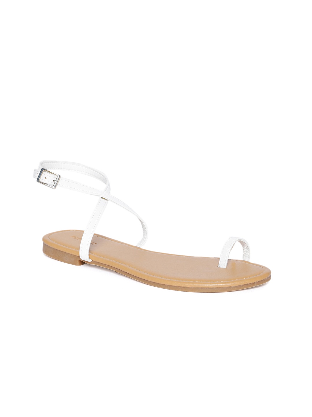 

FOREVER 21 Women White Solid One Toe Flats