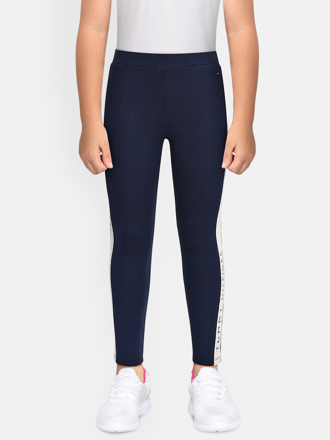 

Tommy Hilfiger Girls Navy Blue Solid Ankle Length Leggings
