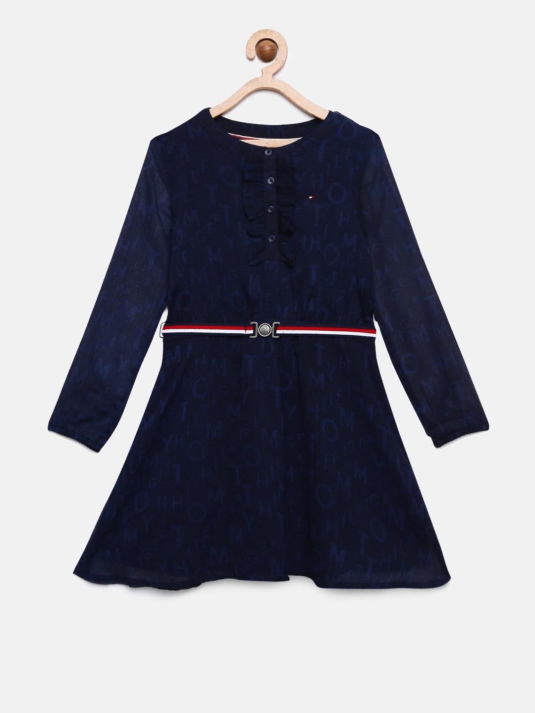 

Tommy Hilfiger Girls Navy Blue Printed Fit and Flare Dress