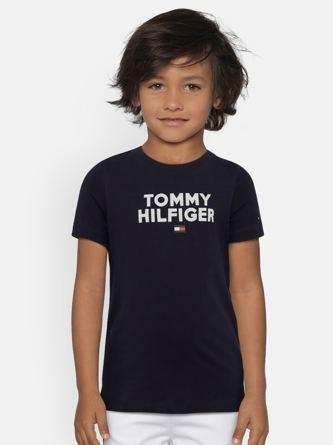 

Tommy Hilfiger Boys Navy Blue Printed Round Neck T-shirt