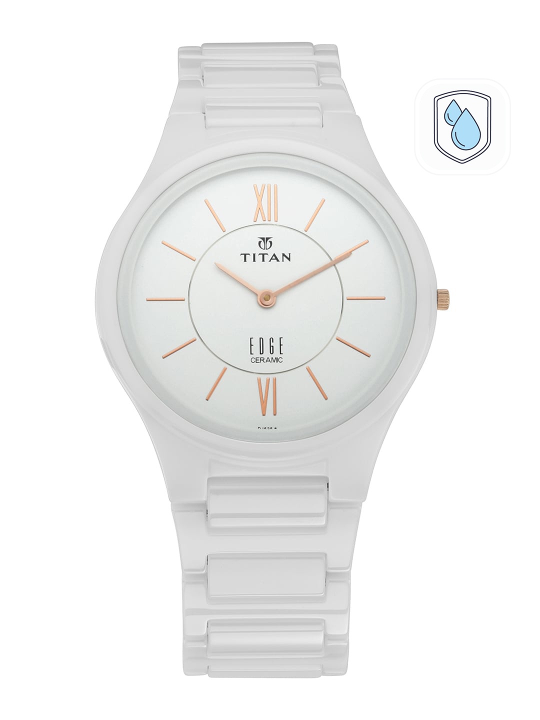 

Titan Edge Ceramic Quartz Men Analogue Watch 1696QC04, White