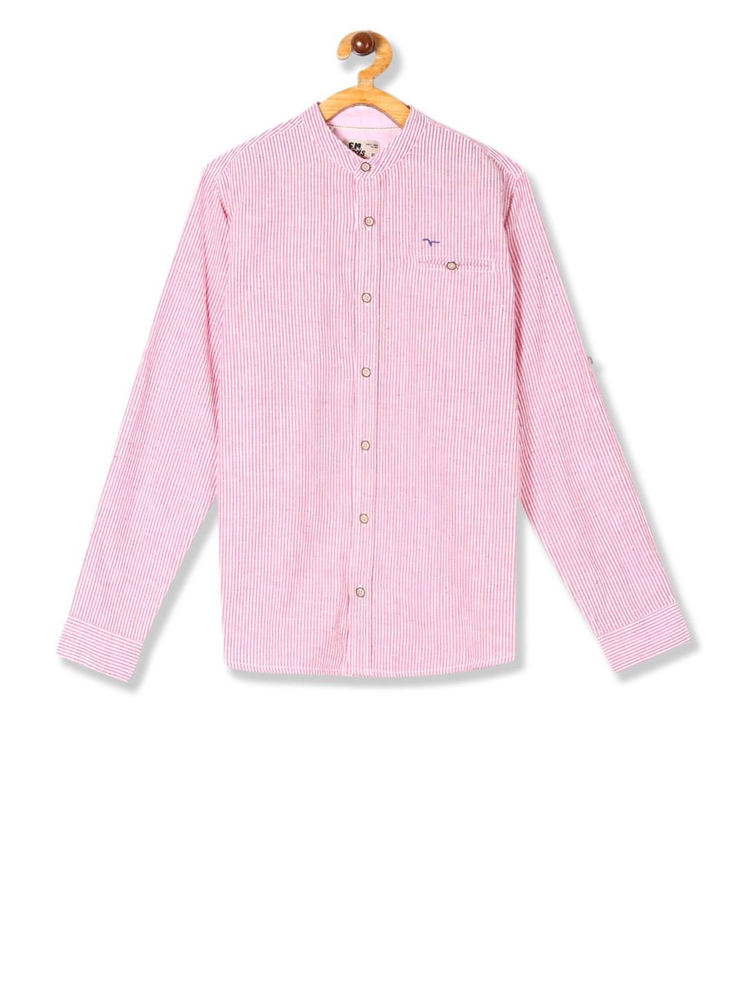 

Flying Machine Boys Pink & White Pinstriped Casual Shirt