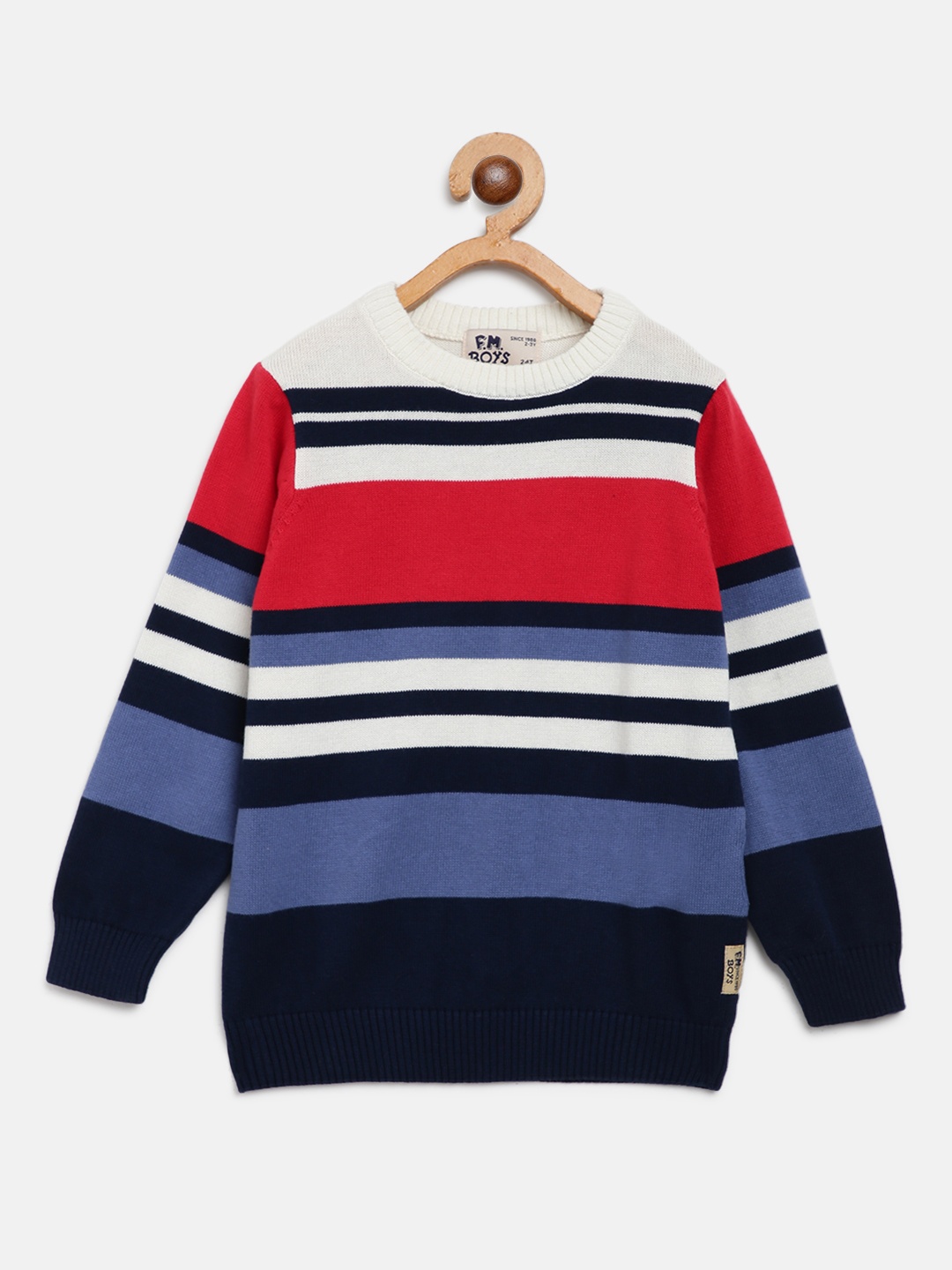

Flying Machine Boys Red & Navy Striped Pullover
