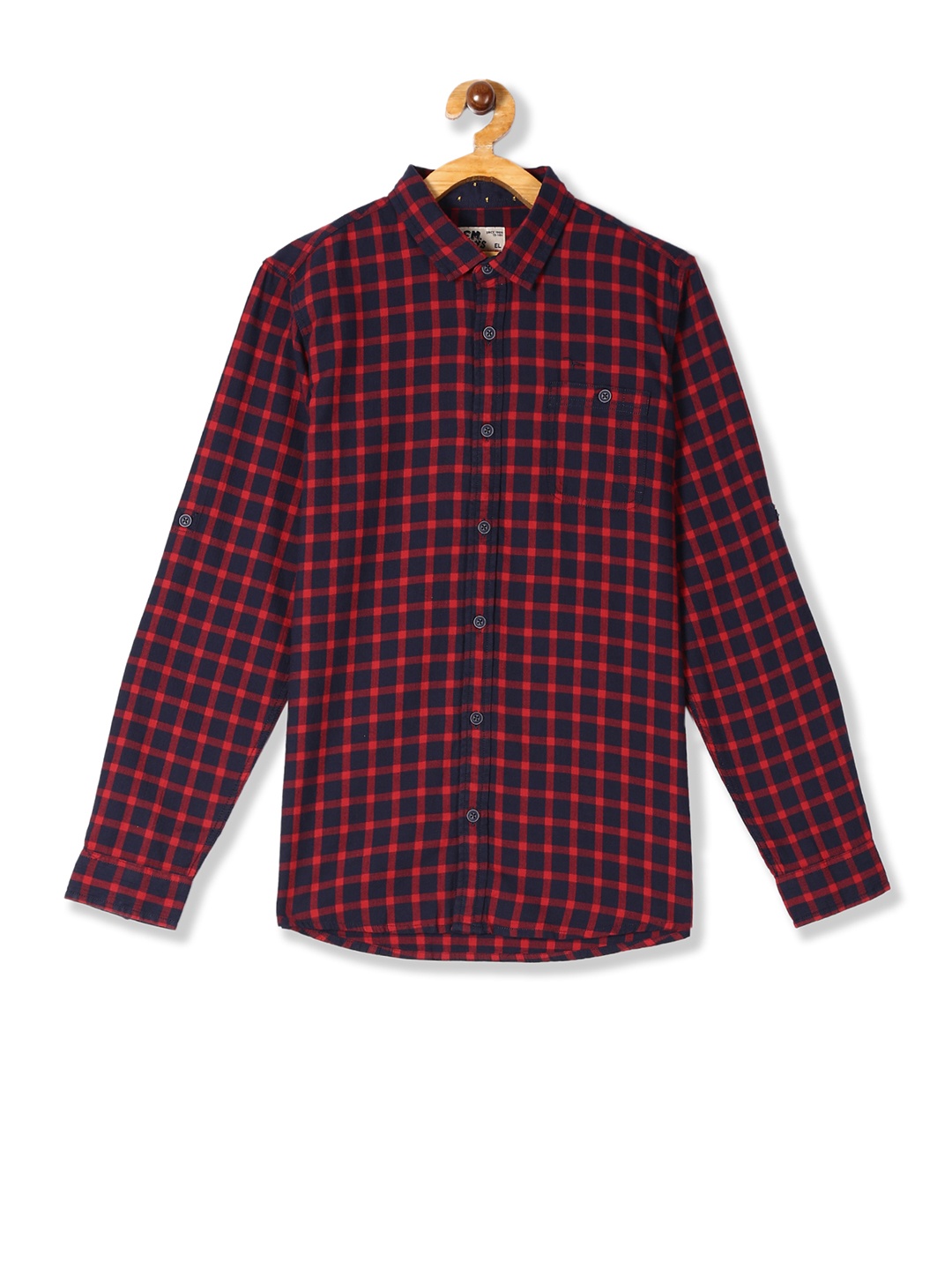

Flying Machine Boys Red & Black Regular Fit Checked Casual Shirt