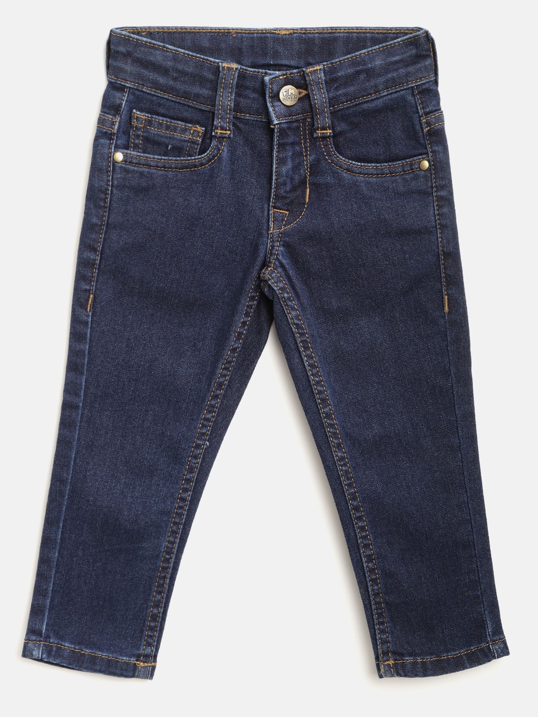 

Flying Machine Boys Navy Blue Skinny Fit Mid-Rise Clean Look Stretchable Jeans