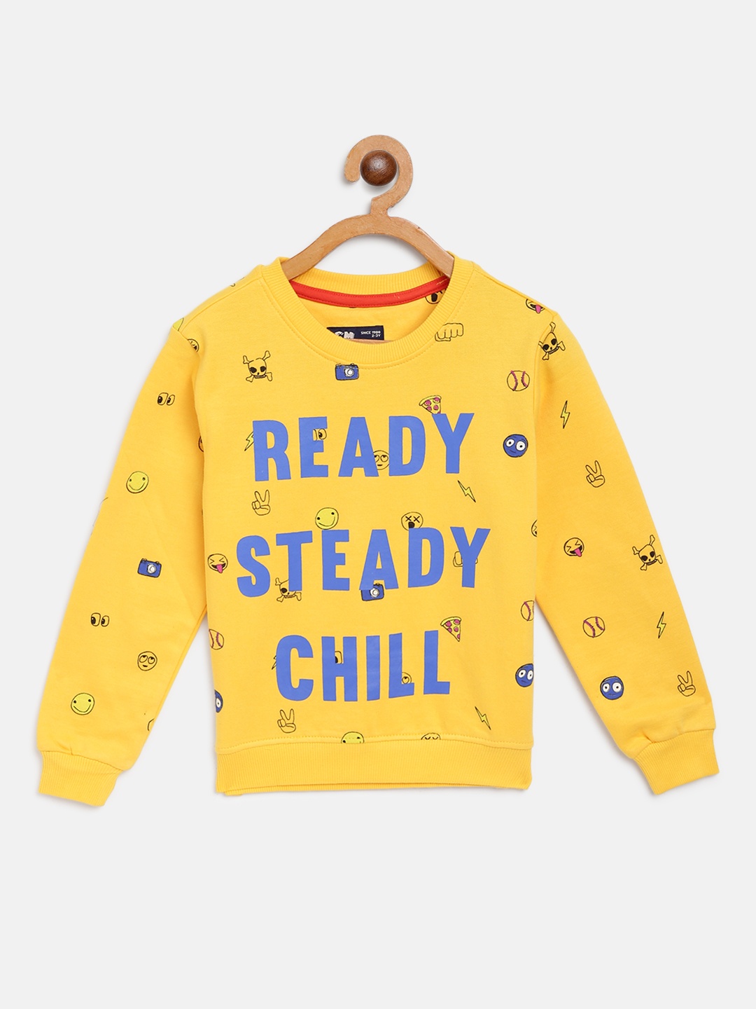 

Flying Machine Boys Yellow & Blue Typography Print Sweatshirt