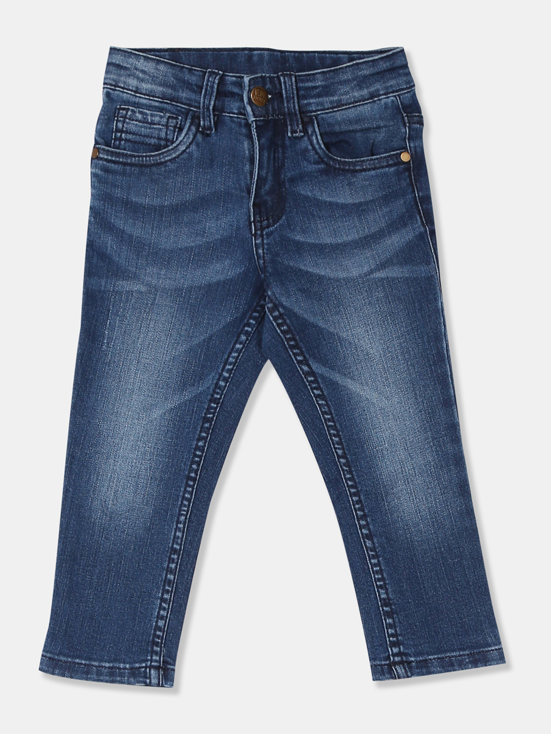 

Flying Machine Boys Navy Blue Skinny Fit Mid-Rise Clean Look Stretchable Jeans