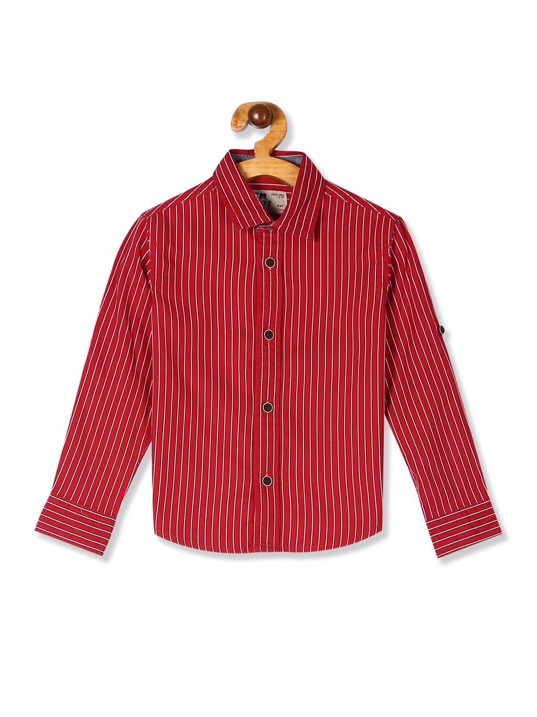 

Flying Machine Boys Red & White Regular Fit Striped Casual Shirt