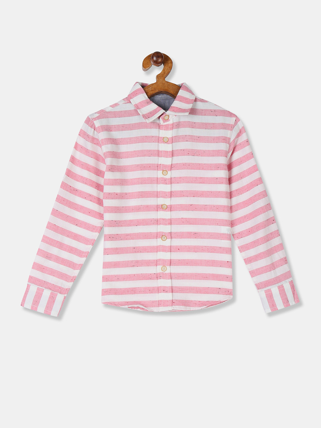 

Flying Machine Boys Pink & White Striped Casual Shirt