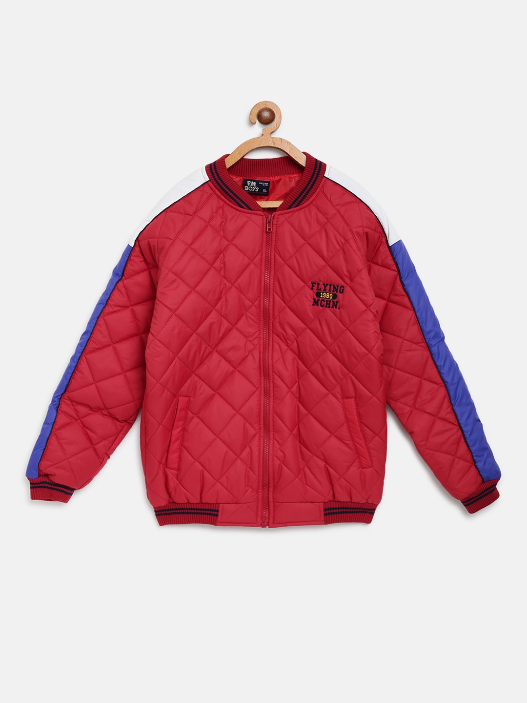 

Flying Machine Boys Red Quilted Bomber Jacket