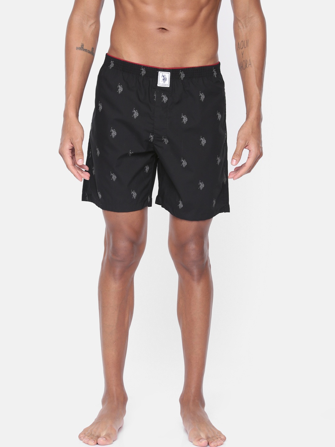 

U.S. Polo Assn. Men Black Printed Pure Cotton Boxers Y9I021-002-P1