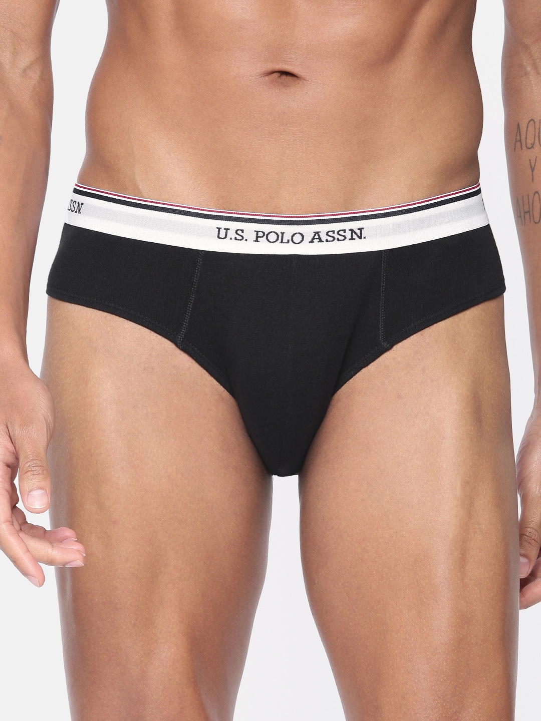 

U.S. Polo Assn. Men Black Solid Briefs I666-615-P1, Assorted