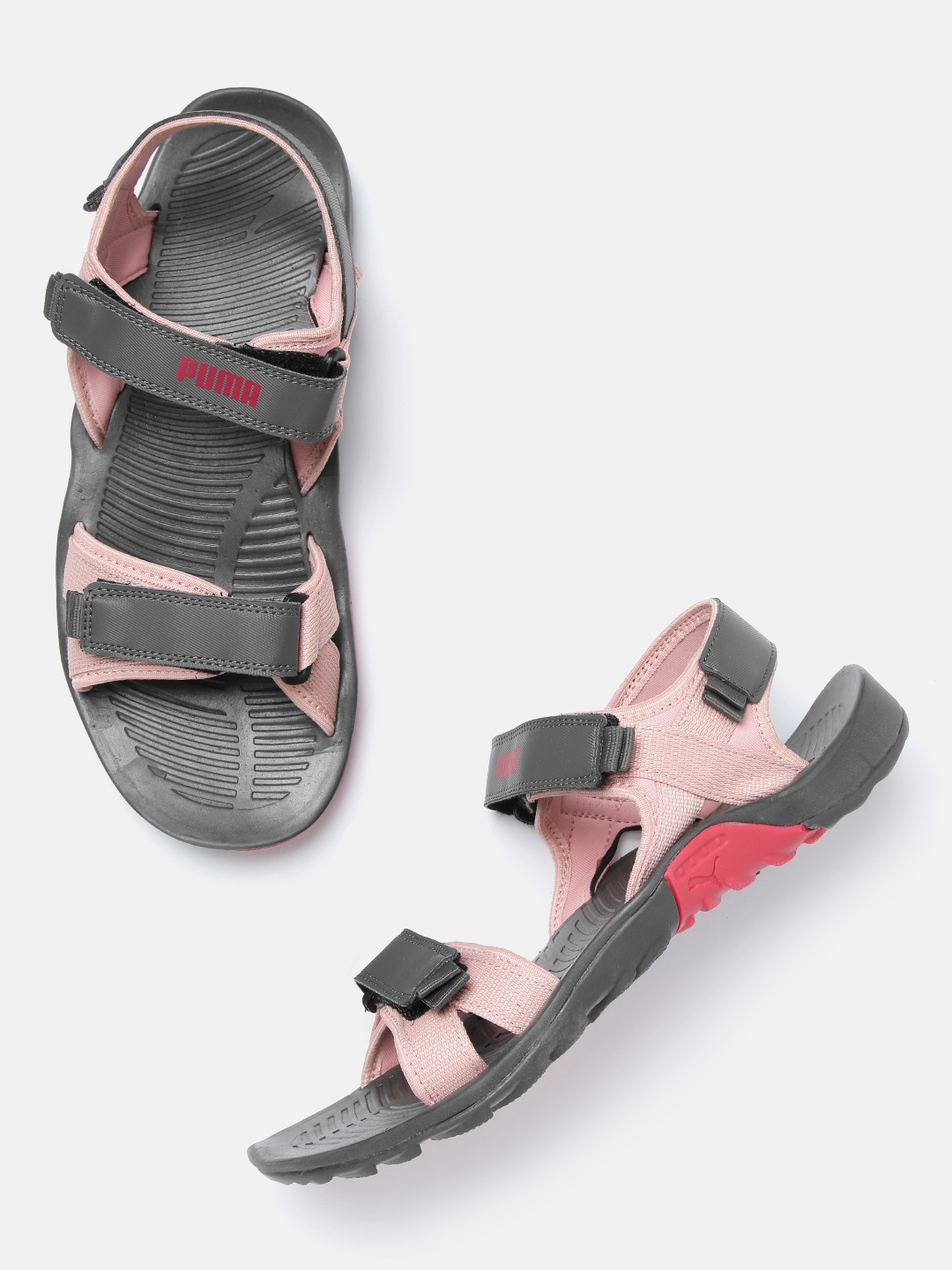 

Puma Women Grey Pink Colourblocked Force Sports Sandals