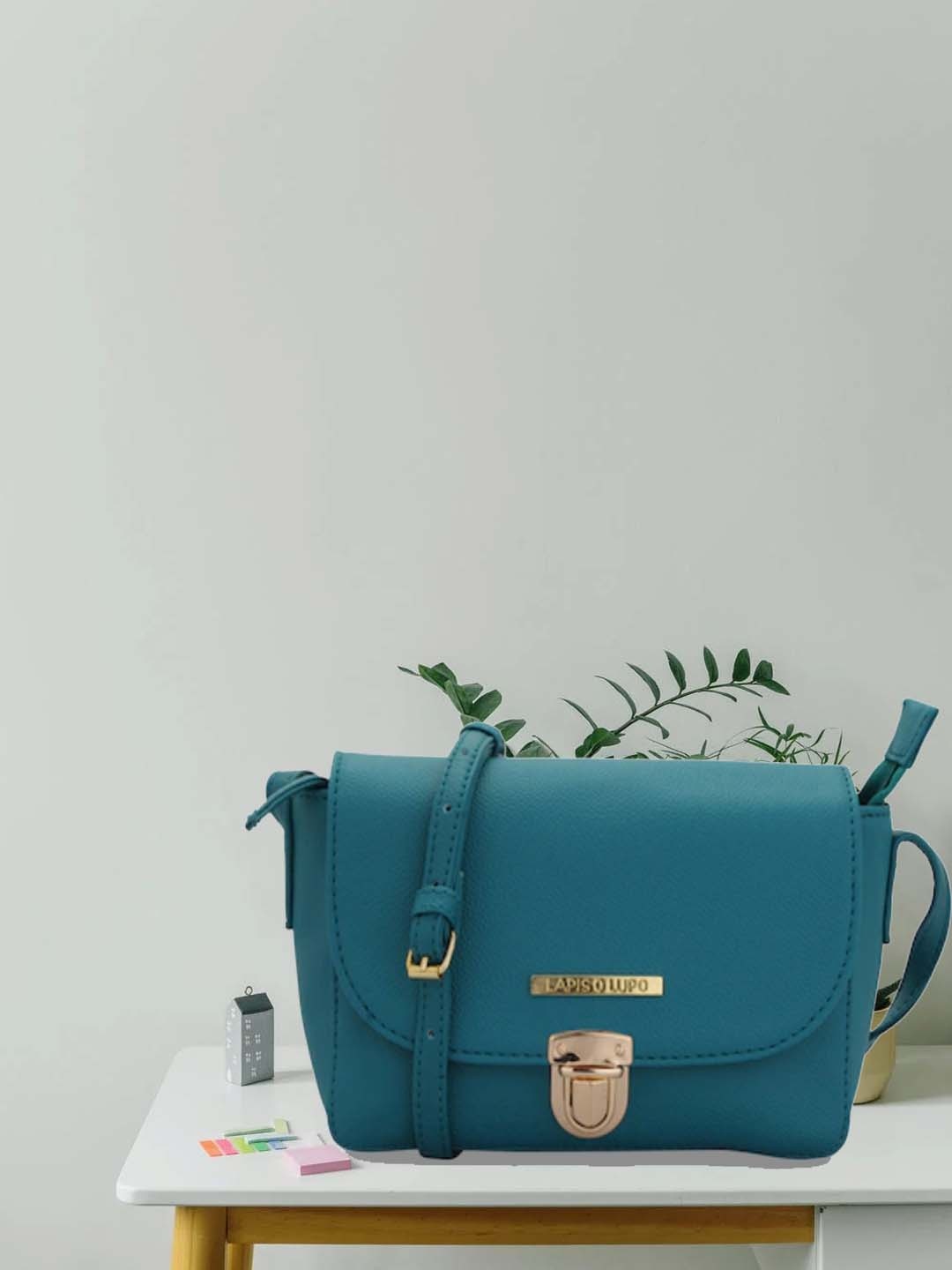 

Lapis O Lupo Teal Blue Solid Sling Bag